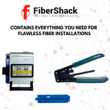 FiberShack - Fiber Termination Kit - 12 Piece FTTH Fiber Optic Tool Kit Includes All you Need to Repair Damaged Optical Cables - Cut, Clean, Test & Connect with our Optical Termination Tool Set