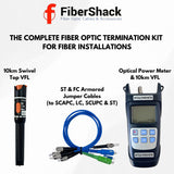 FiberShack - Fiber Termination Kit - 12 Piece FTTH Fiber Optic Tool Kit Includes All you Need to Repair Damaged Optical Cables - Cut, Clean, Test & Connect with our Optical Termination Tool Set